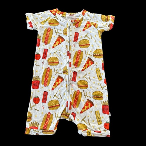 Little Sleepies Play Baby 12-18 months Fast Foodie Bamboo Shorts Romper Shortie - Picture 1 of 3